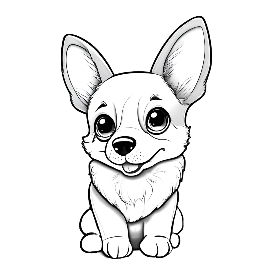 Corgi Coloring Book Digital Download 5 Pages