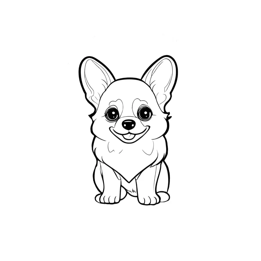 Corgi Coloring Book Digital Download 5 Pages