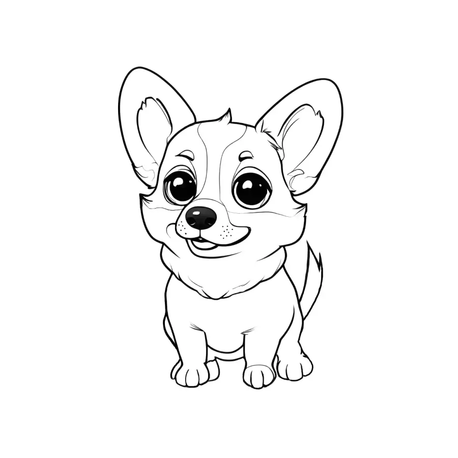 Corgi Coloring Book Digital Download 5 Pages