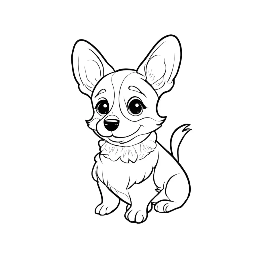 Corgi Coloring Book Digital Download 5 Pages