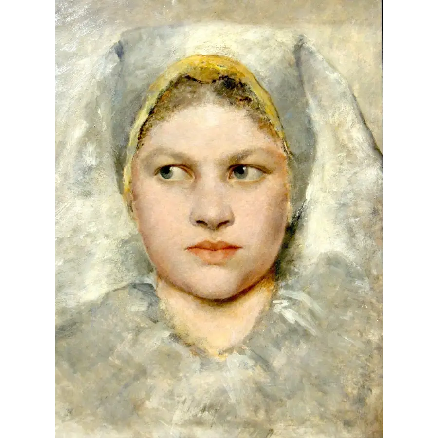 DIGITAL Vintage Portrait of a Young Woman Grunen Klimt