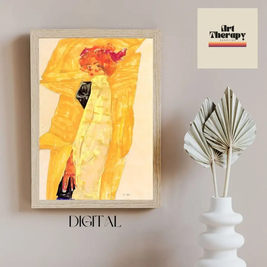 Egon Schiele - Fine - Art Print Gerti in Gold (Female