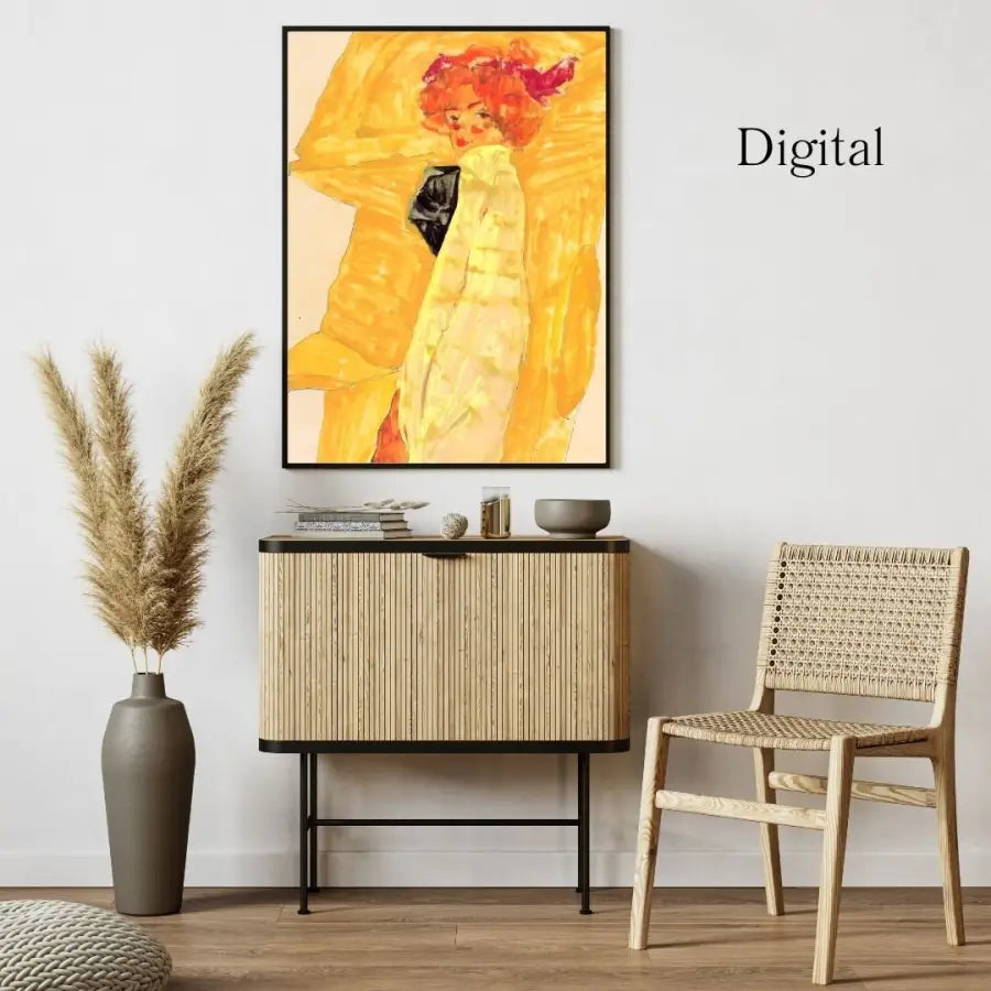 Egon Schiele - Fine - Art Print Gerti in Gold (Female