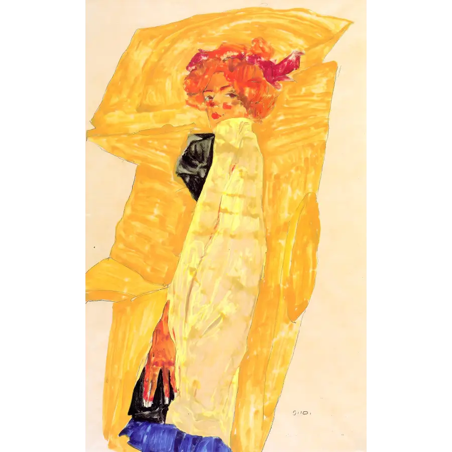 Egon Schiele - Fine - Art Print Gerti in Gold (Female
