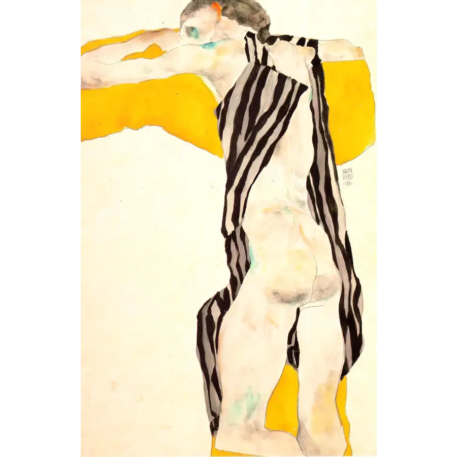 Egon Schiele Self Portrait - 1913 - Digital Vintage Art