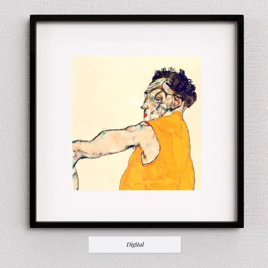 Egon Schiele - Self - Portrait in Yellow Vest (1914)