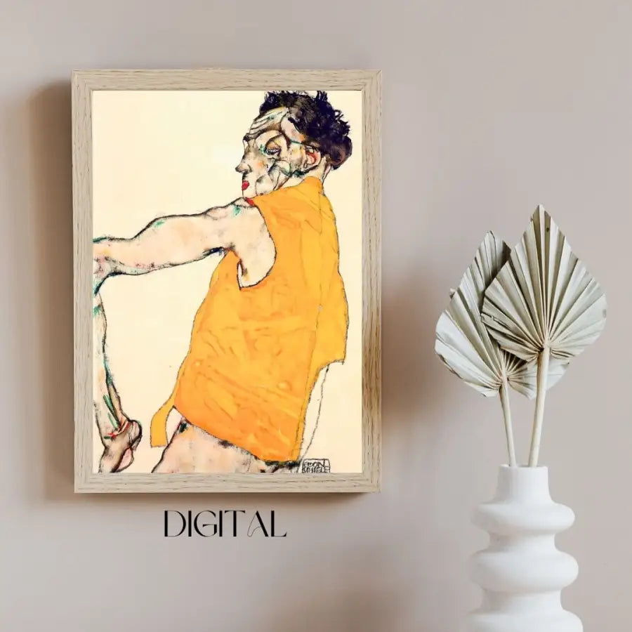 Egon Schiele - Self - Portrait in Yellow Vest (1914)