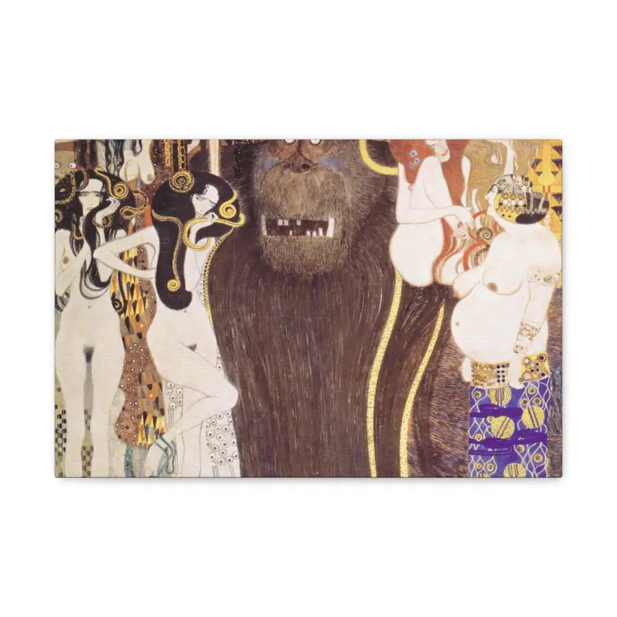 GUSTAV KLIMT Vintage Art Women with Gorilla Canvas