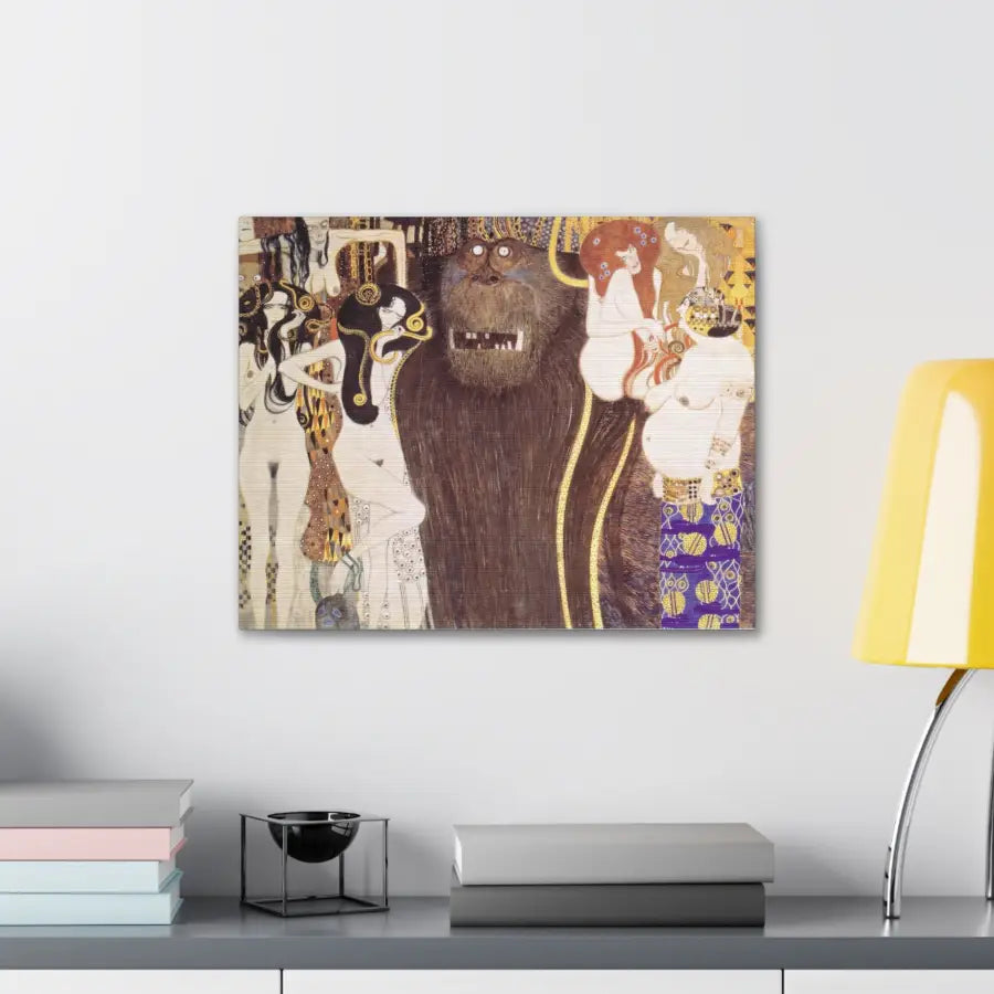 GUSTAV KLIMT Vintage Art Women with Gorilla Canvas - 18″