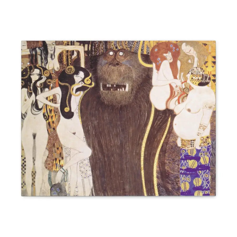 GUSTAV KLIMT Vintage Art Women with Gorilla Canvas