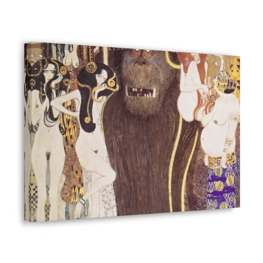 GUSTAV KLIMT Vintage Art Women with Gorilla Canvas
