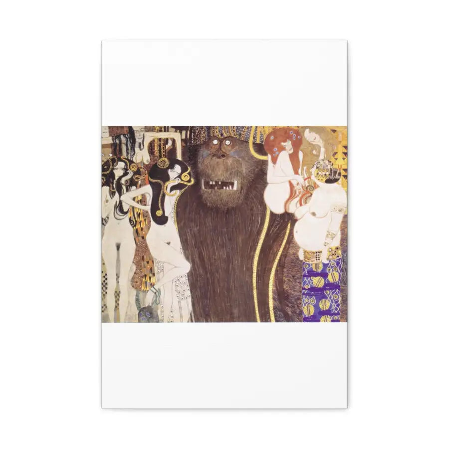 GUSTAV KLIMT Vintage Art Women with Gorilla Canvas