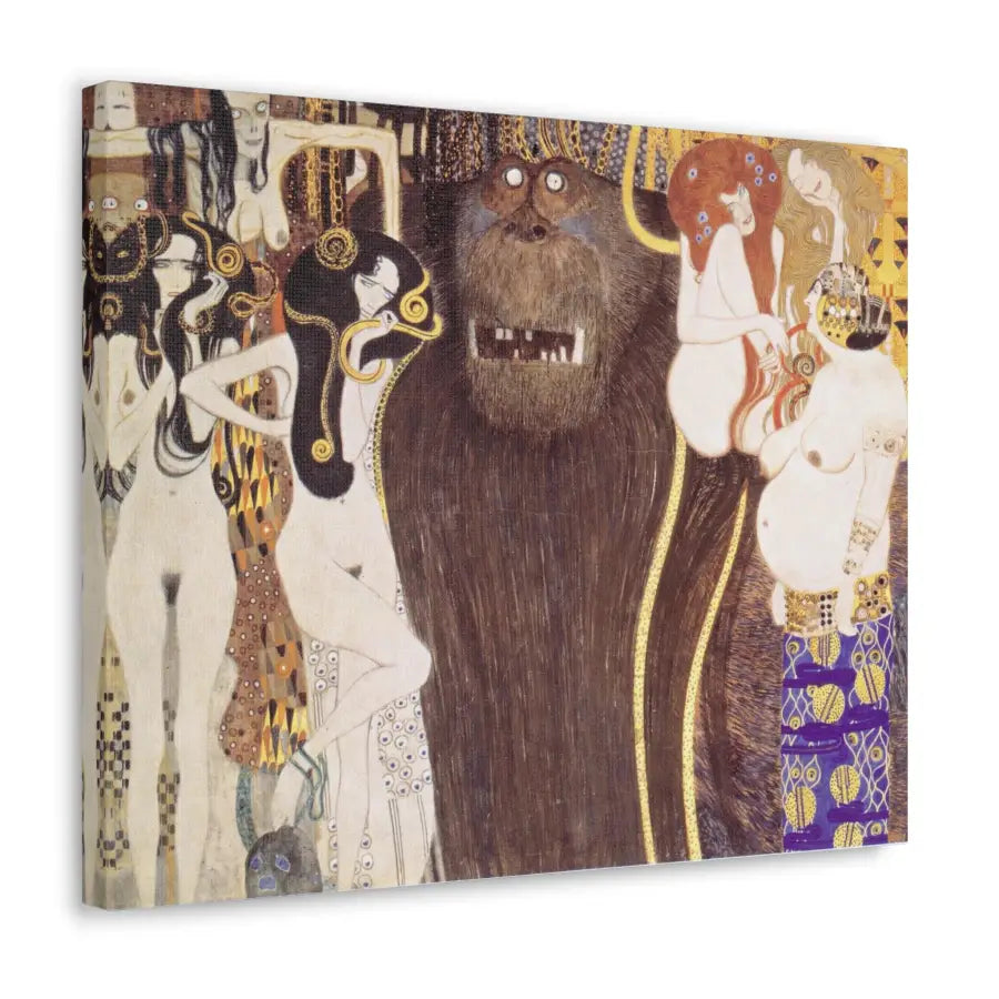 GUSTAV KLIMT Vintage Art Women with Gorilla Canvas