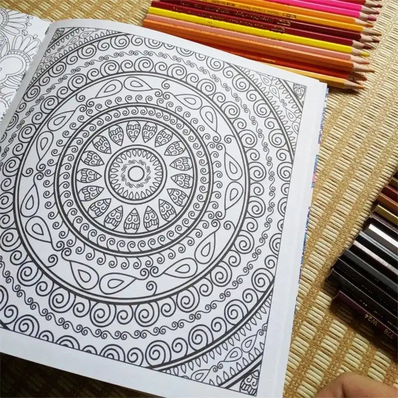 Books 120p Korean Mandalas Flower Coloring Book