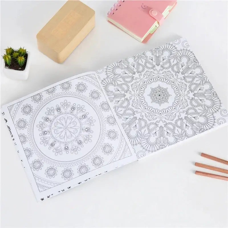 Books 120p Korean Mandalas Flower Coloring Book