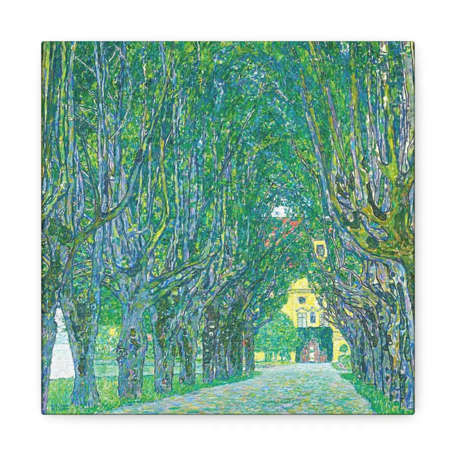 Gustav Klimt Inspired Artwork: Green Trees & Yellow House