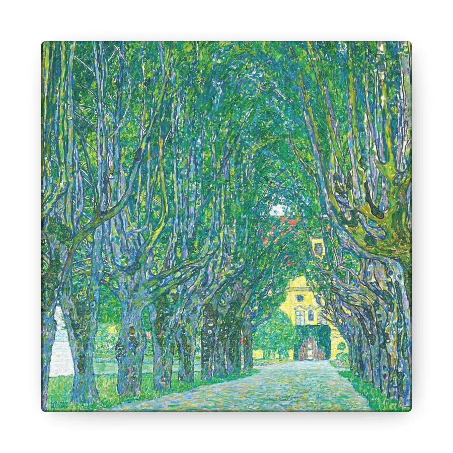 Gustav Klimt Inspired Artwork: Green Trees & Yellow House