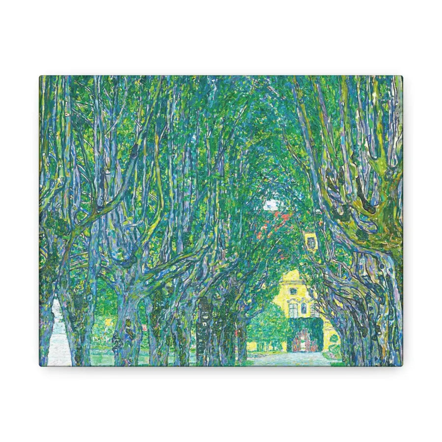 Gustav Klimt Inspired Artwork: Green Trees & Yellow House