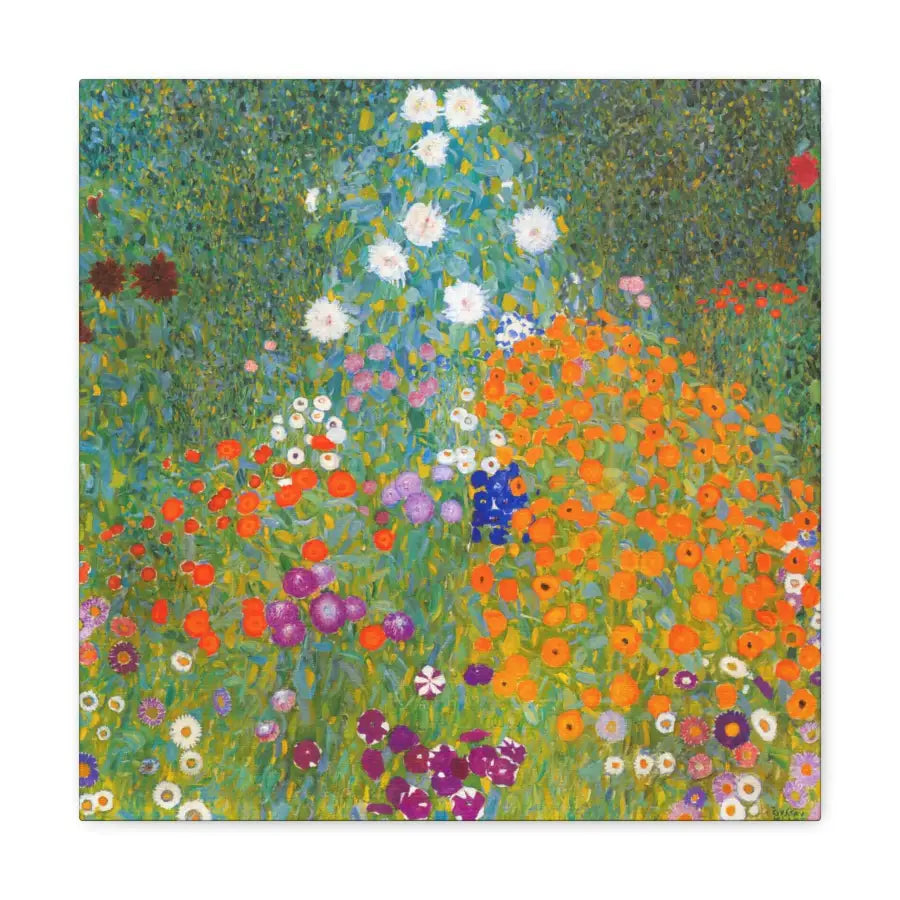 Gustav Klimt- Vintage Elegant Green and Orange Floral