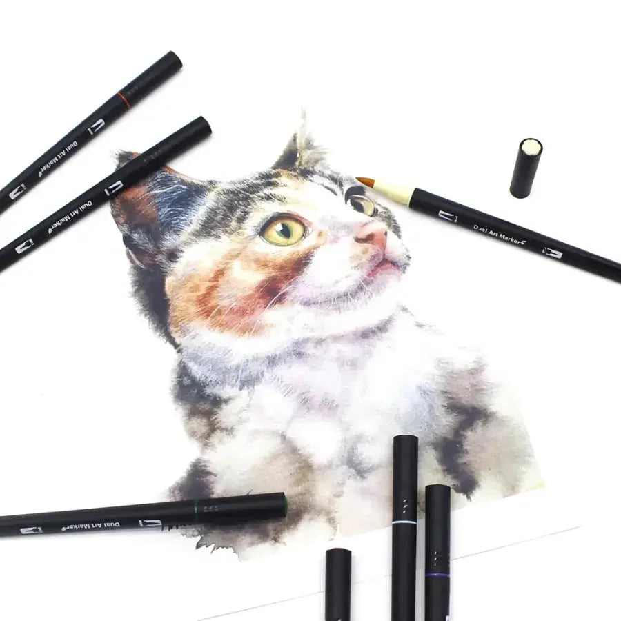 Watercolor Art Markers Brush Pen Dual Tip