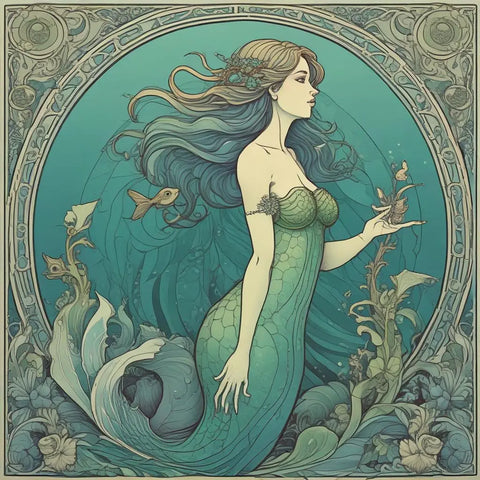 Mermaid Blue and Green digital art