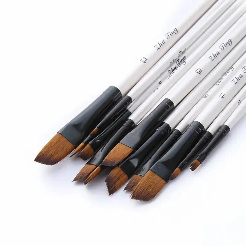 12 Pcs Nylon Hair Watercolor Paint Brush