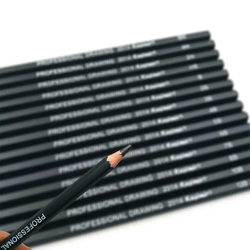 14pcs Professional Wooden Pencils Graphite Drawing