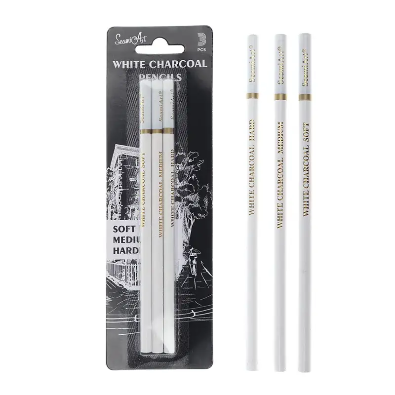 3pcs White Sketch Charcoal Pencils for Sketching Painting