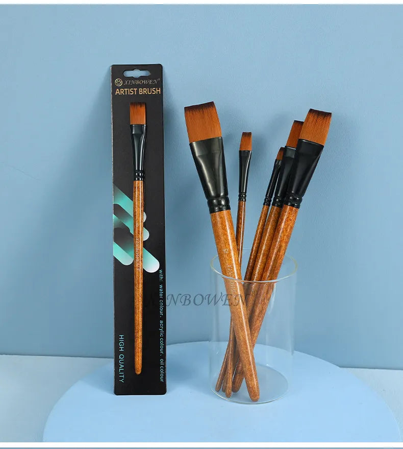 Wood Grain Nylon Paint Brush