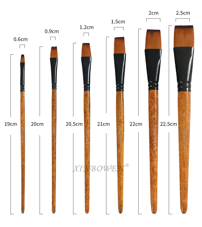 Wood Grain Nylon Paint Brush