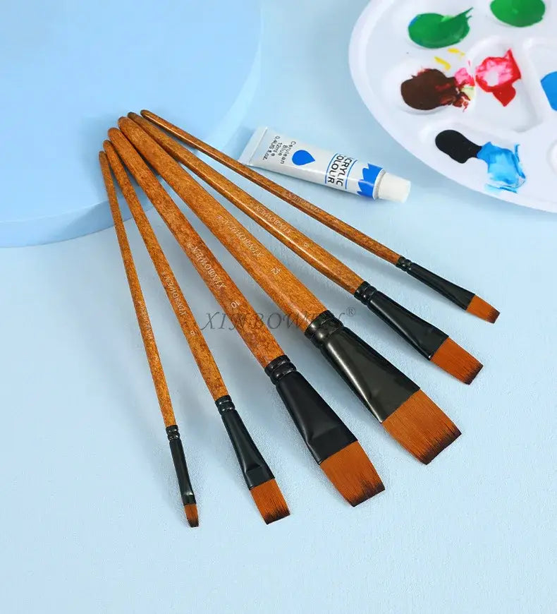 Wood Grain Nylon Paint Brush