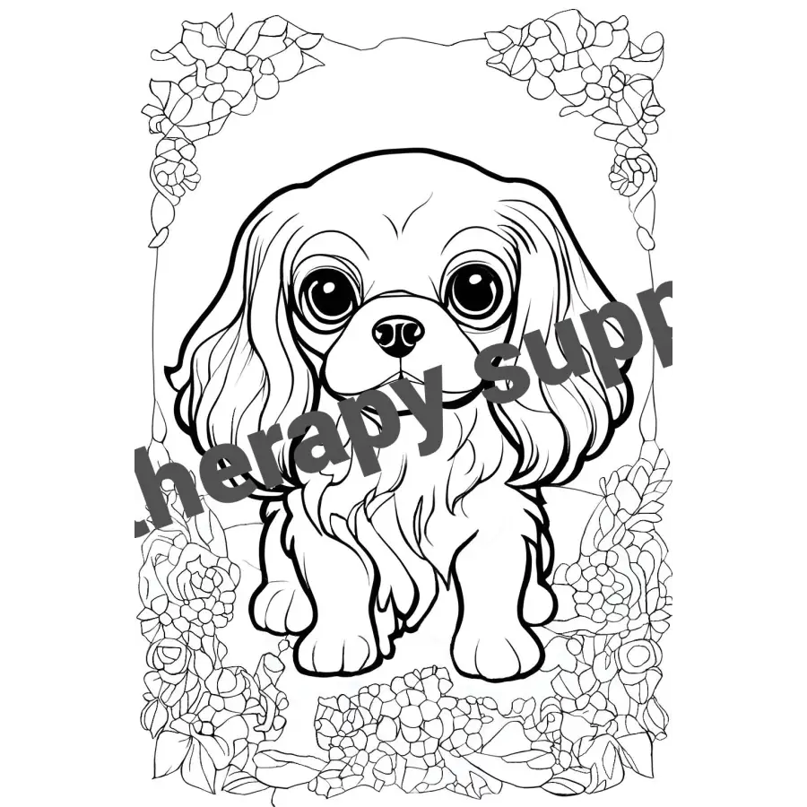 Cavalier King Charles Spaniel Coloring Book Digital