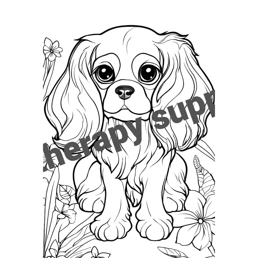 Cavalier King Charles Spaniel Coloring Book Digital