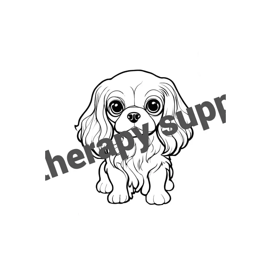 Cavalier King Charles Spaniel Coloring Book Digital