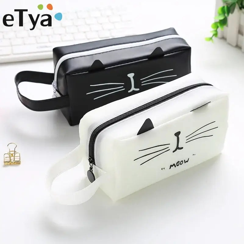 Cute Cat Cosmetic Bag Women Travel Wash Pouch Female Bath