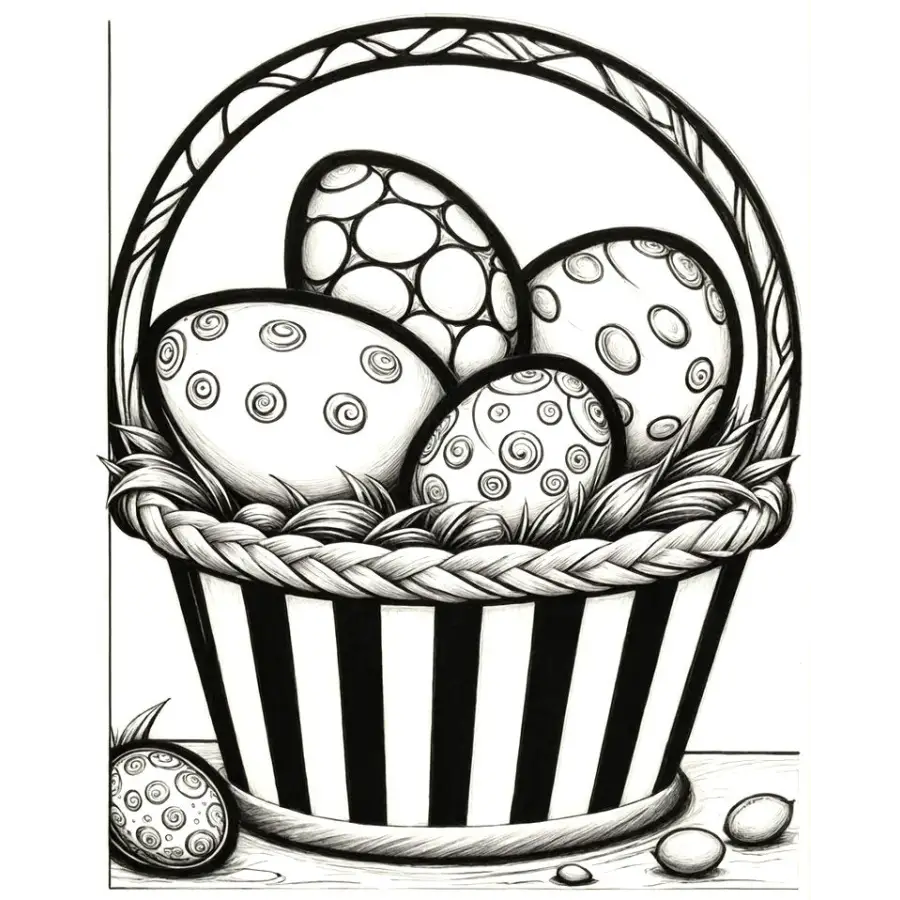 Easter Coloring Book Digital Download 5 Pages