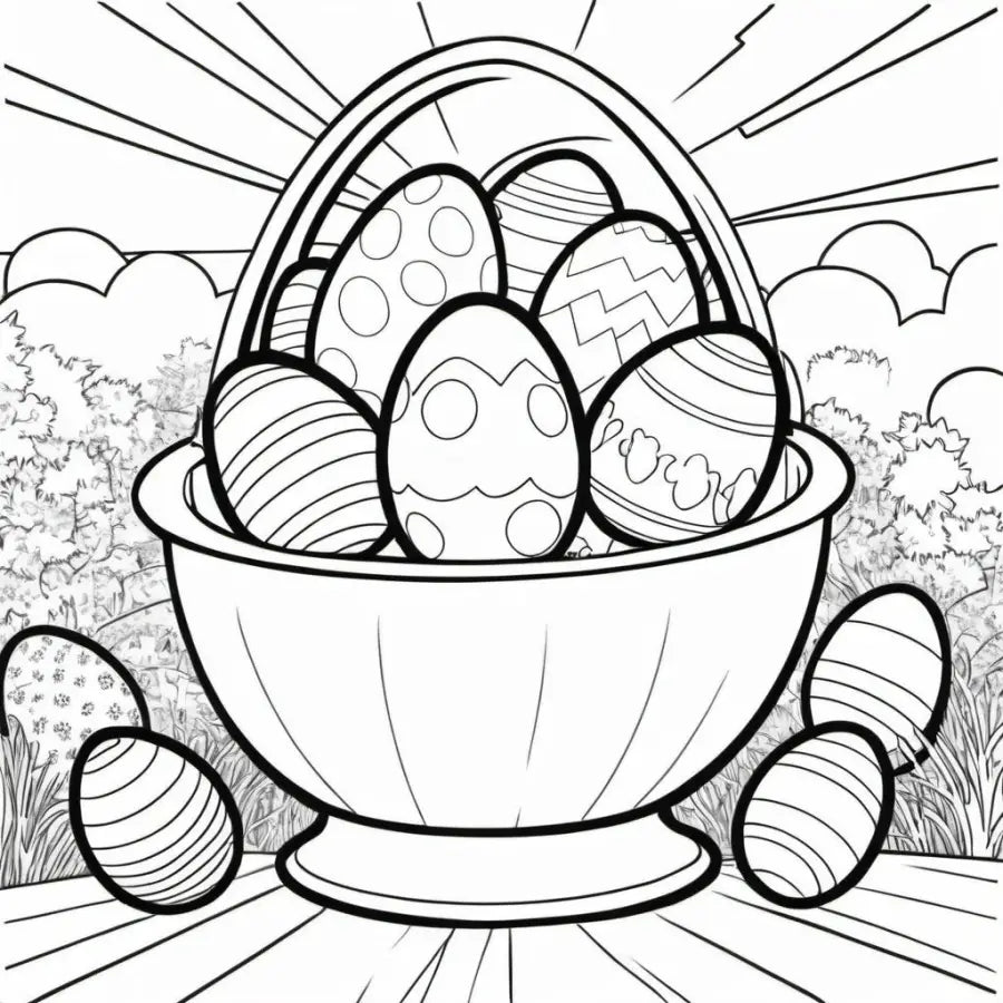 Easter Coloring Book Digital Download 5 Pages