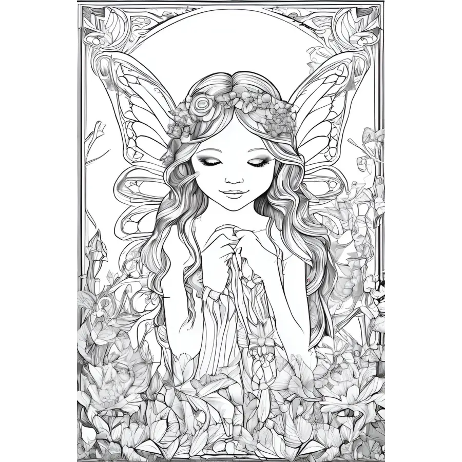 Fairy Coloring Book Digital Download 5 Pages