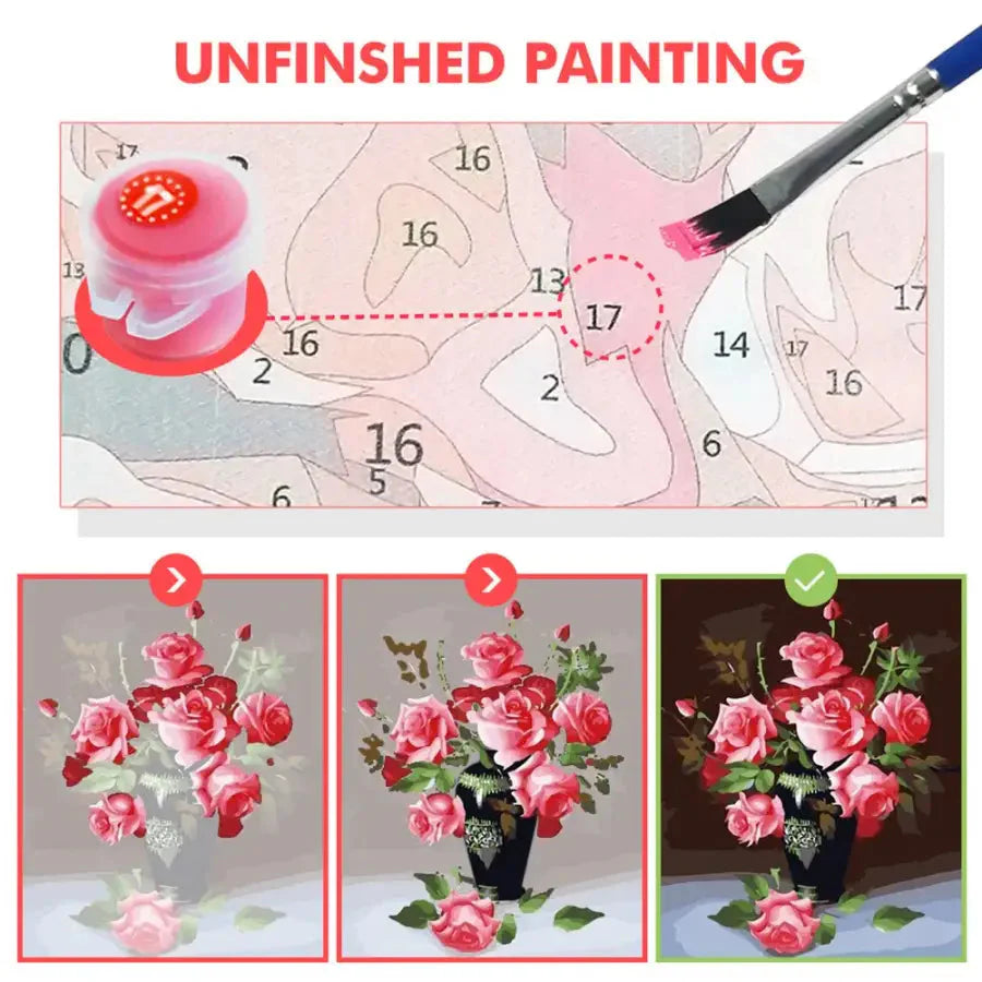 Flowers Insect Bee DIY Paint By Numbers Package Acrylic