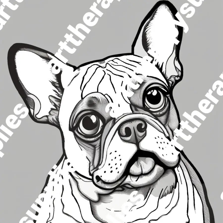 Frenchie Coloring Book Digital Download 7 Pages