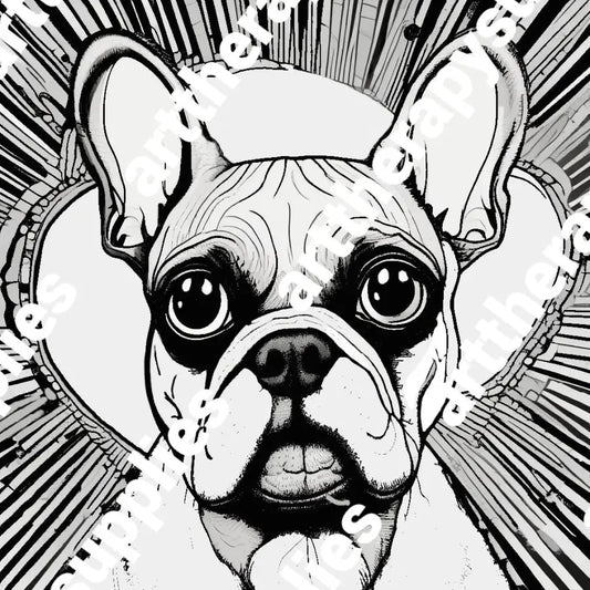 Frenchie Coloring Book Digital Download 7 Pages