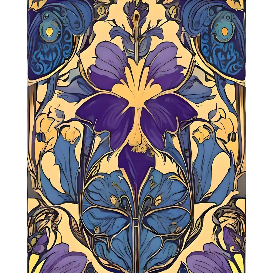 Gustav Klimt Inspired Vintage Art Purple Instant Download