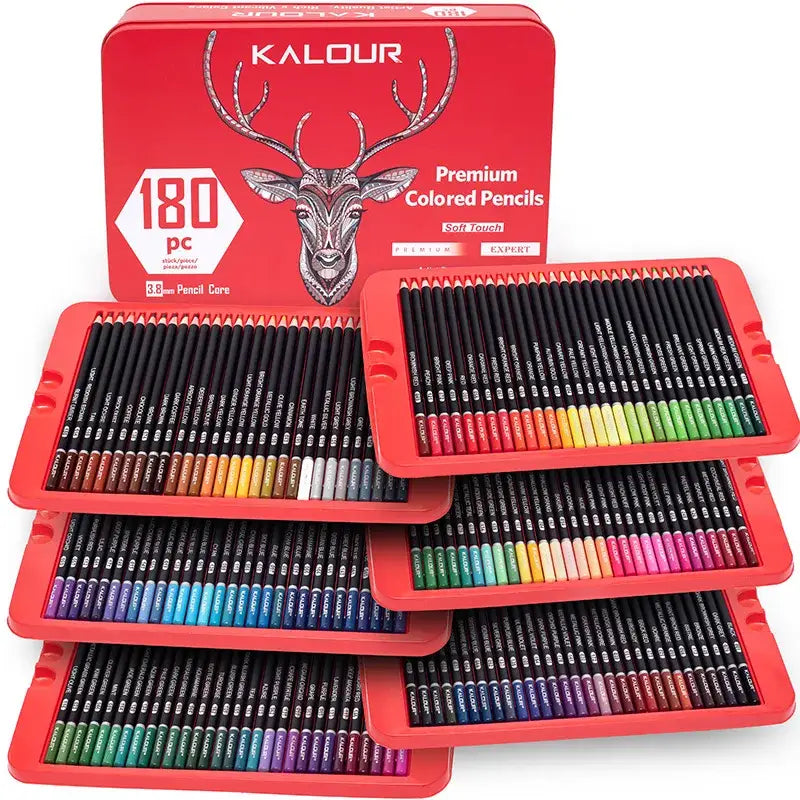 KALOUR 50/72/180/240/300 Pcs Oil Colored Pencils Set