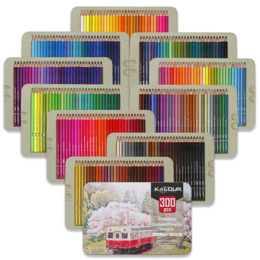 KALOUR 50/72/180/240/300 Pcs Oil Colored Pencils Set