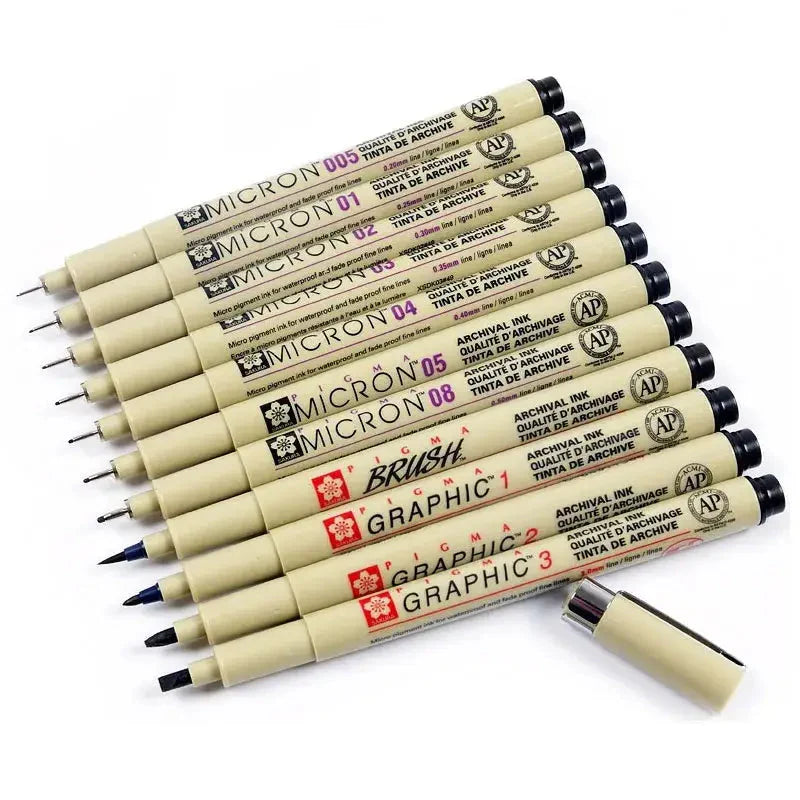 Liner Pigma Pen Fine Line Sketching Markers Different Tip