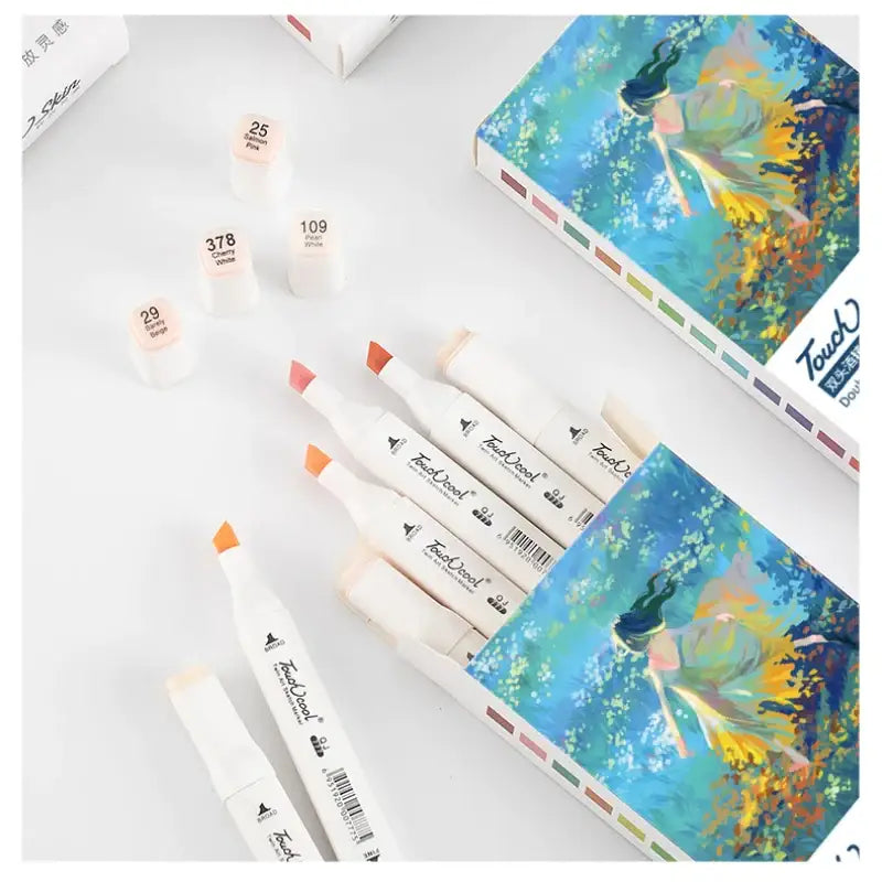 10/12/20/24/30 Colors Double-headed Light Skin Color Markers