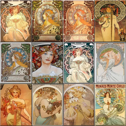 60x80cm Painting By Numbers Alphonse Maria Mucha Picture