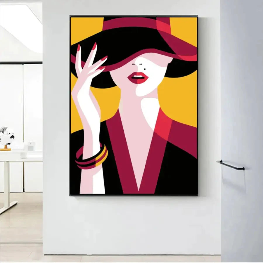 Paint by number Painting Abstract woman with martini