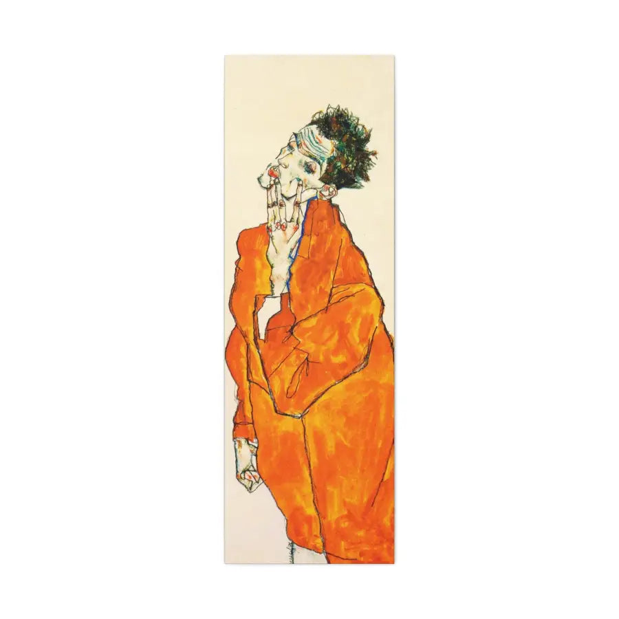 Portrait in Colorful Orange painting by Egon Schiele