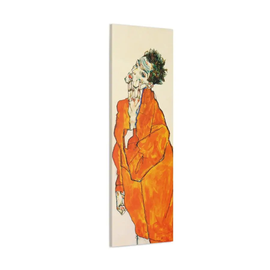 Portrait in Colorful Orange painting by Egon Schiele